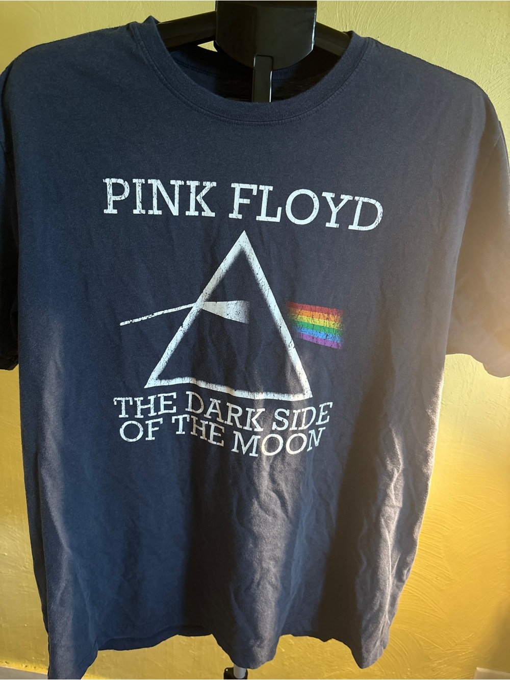 Pink Floyd Dark Side 50th Anniversary Logo Tee - Black with Rainbow Accent